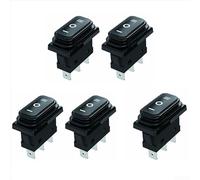 Lot de 5 interrupteurs à bascule 30 A 125 V/250 V AC On Off 3P pour interrupteurs à bascule avec coque en polycarbonate résistant aux hautes températures et design scellé (noir)