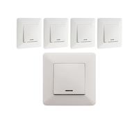 - Lot de 5 interrupteurs va et vient + voyant 10A - blanc - Artezo