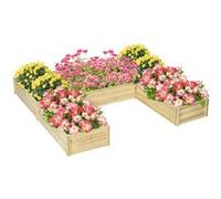 Outsunny Jardinière de jardin lot de 5 potager de jardin transformable bac à fleurs d'extérieur en bois de sapin pré-huilé Aosom France