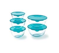 Lot De 5 Jattes Avec Couvercle - Pyrex - 1x 0,5l + 2x 1l + 2x 2l