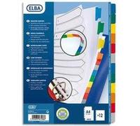Lot de 5 Jeux d’intercalaires 12 positions maxi format / pochettes carte blanche à onglets plastif couleur G