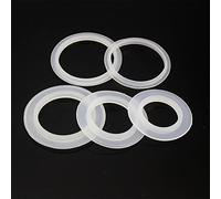 Lot de 5 joints d'étanchéité en caoutchouc transparent pour bonde de lavabo (41,5 x 33 mm)
