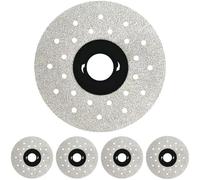Lot de 5 lames diamant grises pour plaques de roche, lame de scie ultra fine avec base, trou intérieur, disque à tronçonner diamant pour carreau en porcelaine, pierre, meulage et découpe
