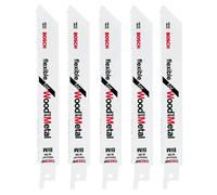 Lot de 5 lames pour scie sabre bois et métal 150mm S922HF Bosch