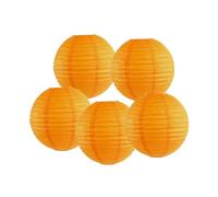 Lot de 5 lanternes en papier chinoises rondes avec abat-jour en forme de boule pour décoration de mariage, fête d'anniversaire (orange, 30 cm)