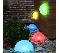 Lot de 5 lumières de prise solaire à LED RVB demi-boule blanc projecteurs de décoration de jardin extérieur changement de couleur