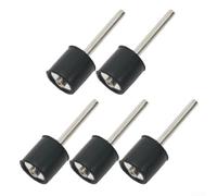 Lot de 5 mandrins à tête en caoutchouc de 3,17 mm pour outils rotatifs, kit de ponçage de tambour pour le polissage du bois dur tendre (9,5 mm)