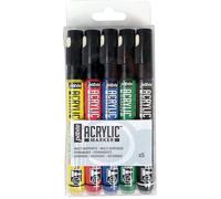 Pébéo – Marqueurs acryliques DecoMarker – Pointe ronde 1,2 mm – Lot de 5 multicolores