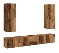 Lot de 5 Meubles TV muraux Modernes et élégants 30,5 x 30 x 90 cm en Bois d'ingénierie Vieux Bois 02_0055860