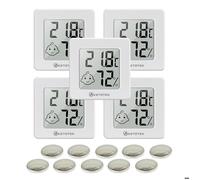 Lot de 5 mini hygromètres d'intérieur, thermomètre et hygromètre numérique LCD, pour la maison et le bureau