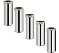 Lot de 5 MonMobilierDesign TDPS500 Conduit double paroi isolé pour poêle à bois longueur 50 cm Ø200