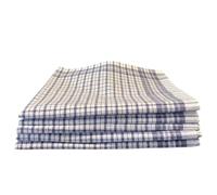 Lot de 5 Mouchoirs Romain a Carreaux Bleu et Blanc - 100% Coton - Doux et écologique - 50x50