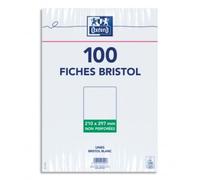 Lot de 5 Oxford - Sachet de 100 fiches bristol blanches uni A4 210 x 297 mm