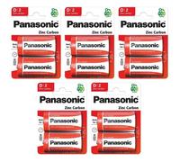 Lot de 5 Packs de 2 Piles Red Zinc-Carbon D - R20-1 5 V