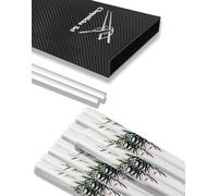 Lot de 5 paires de baguettes en céramique réutilisables, passent au lave-vaisselle, excellent remplacement des baguettes en métal et en bois, 24 cm (bambou vert)