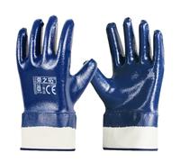 Lot de 5 paires de gants de travail en nitrile et coton - Bleu - Imperméables à l'huile - Résistants à l'abrasion - Antidérapants et respirants, bleu, taille unique