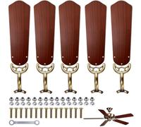 Lot de 5 pales et bras de rechange pour ventilateur de plafond 106,7 cm | Pales de ventilateur de Ceilin marron châtain de 41,7 cm avec matériel de montage, facile à installer pour chambre à coucher