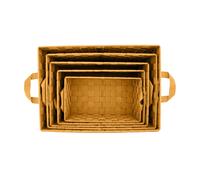 Lot de 5 Paniers avec 2 sangles en Polypropylène et Métal - Jaune Curry