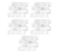 Lot de 5 panneaux de papier peint effet brique 3D autocollants imperméables et résistants à la chaleur pour décoration murale de cuisine, salle de bain, texture rouge rustique, 29,5 x 21,5 cm