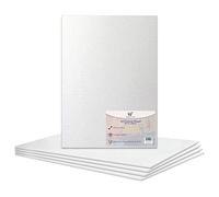 Lot de 5 panneaux de toile vierge A3-100% coton - Pour peinture à l'huile, peinture acrylique, supports mixtes - Sans acide - Blanc - Format A3-297 x 420 mm