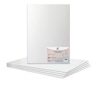 Lot de 5 panneaux de toile vierge tendue A4 100% coton pour peinture à l'huile, acrylique, supports mixtes, sans acide, tableaux d'art - Format A4-210 x 297 mm