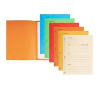 Lot de 5 Paquet de 25 dossiers de plaidoirie Pour/Contre, en carte 265 g/m², coloris assortis
