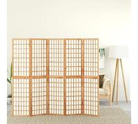 Lot de 5 paravents pliables de style japonais - 200 x 170 cm - Paravent brise-vue en bois de sapin massif avec papier de riz Shoji - Pour salon, chambre à coucher, bureau