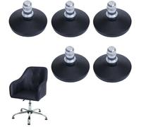 Lot de 5 patins de sol HWC-K73 au lieu de roulettes - stabilité fixe pour chaise de bureau/de salle à manger, patins de pied, Ø 11mm noir