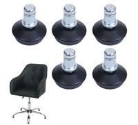 Lot de 5 patins de sol HWC-K74 au lieu de roulettes - pied fixe pour chaise de bureau/de salle à manger, patins de pied, Ø 11mm noir