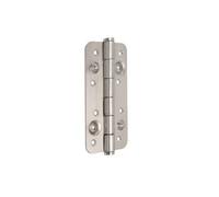 Emuca Paumelles anti-dégondage acier bords arrondis 150 x 80 mm - Lot de 5 nickel satiné