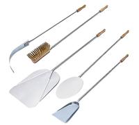 Lot de 5 Pelles à Pizza, Pelles Pour Four a Bois, Acier Inoxydable Pizza de 30 cm, 5 Pièces, pour Fours Profonds 100/110 cm (Manche 115 cm)