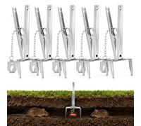 Lot de 5 Piege a Rat, Piege a Taupe avec Chaîne, Efficace et Réutilisable Attrape Souris, Capture Double Face Anti Taupe, Métal Galvanisé P-iège à Campagnols pour Jardin et Pelouse