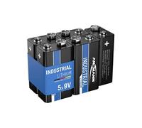 Lot de 5 Piles au Lithium Industrielle 9V 1200mAh Format Bloc Rectangulaire