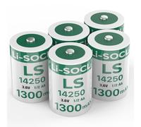 Lot de 5 piles au lithium LS14250 3,6 V 1/2 AA 1300 mAh non rechargeables