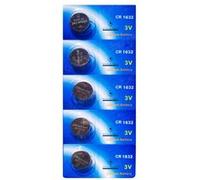 Lot de 5 Piles bouton plates lithium type CR1632 3V compatibles BR1632/BR 1632/BR-1632/CR1632/CR 1632 - Visiodirect - G