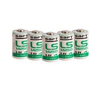Lot de 5 Piles Saft LS14250 3,6 V 1/2 AA, Blanc