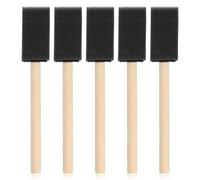 Lot de 5 pinceaux en mousse de 2,5 cm avec manche en bois - Éponges de peinture lavables - Pour travaux manuels, coloriage, adultes