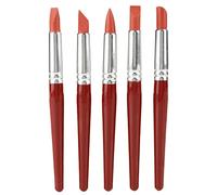 Lot de 5 pinceaux en Silicone avec Embout en Caoutchouc Rouge Taille L