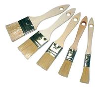 Lot de 5 pinceaux plat manche bois
