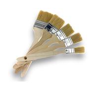 Lot de 5 pinceaux Queue de morue | Soie Blanche | Largeur 20-30-40-50-60 mm | Epaisseur Simple | Peinture Huile Acrylique Colle lasure Teinture apprêt résine | Kibros LOT_320