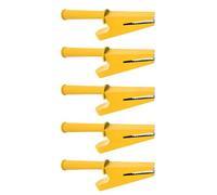 Lot de 5 pinces crocodiles pour tester les alimentations à courant élevé, en caoutchouc isolé cuivré, trou de fiche banane de 4 mm, pince à code couleur