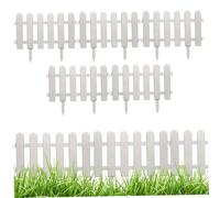 Lot de 5 piquets Blancs de 50, 8 x 30, 5 cm, clôture Jardin en Plastique Flexible avec Boucle Connexion, Bordure Paysage avec Piquet pour Cour, pelouse, Patio, extérieur, Piquet