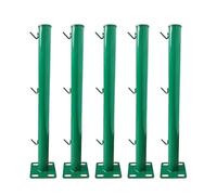 Lot De 5 Piquets De Clôture Métalliques Avec Platine De Fixation, Piquets Robustes Pour Bordures Avec Platine De Base Et Capuchon, Spécialement Conçus Pour Le Fil(60cm/23.6in)