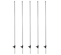 Lot de 5 piquets de rechange 120 cm au sol Longueur totale : 140 cm Poteaux en fibre de verre à pointe unique Noir Pièce de clôture