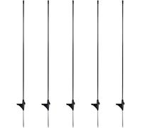 Lot de 5 piquets de rechange 90 cm au sol 110 cm long Fibre de verre Pointe unique Noir Clôture