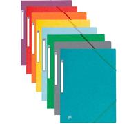 Lot De 5 Pochettes Cartonnées A4 Top File, Chemises 3 Rabats Avec Élastique, Couverture Carte, Coloris Assortis