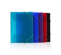 Lot de 5 Pochettes Rangement Dossiers en Caoutchouc Format A6 - 100 % Recyclable, Idéal pour Documents, Reçus, etc. Fermeture à Élastiques Ronds de Grande Résistance. Office Box.