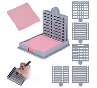 Lot de 5 Pochoirs Autocollants, Réutilisables Modèles de Notes Autocollantes avec Boîte et Papier pour Fournitures Scolaires Bureau et Maison (Gris)