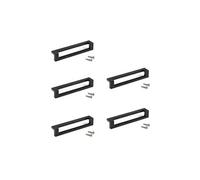 Emuca Poignée pour meuble Cleveland – entraxe 128 mm, L144 mm, Zamak, peint en noir – lot de 5