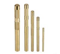 Lot de 5 poinçons en laiton - 6,35 mm - 1/2 - 5/8 - 3/4" - Poignée moletée - Anti-étincelles - En métal souple - Pour réparation automatique du bois